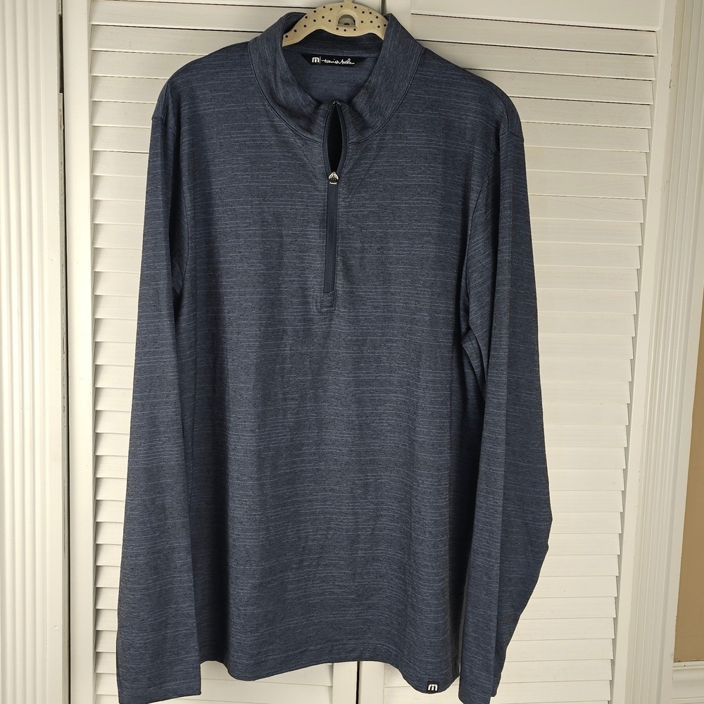 Travis Mathew Mens Gray Crestview 1/4 Zip Golf‎ Pullover Large